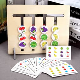 image-Children's Wooden Four-Color Fruit Logic Game Chess Ages 4-6