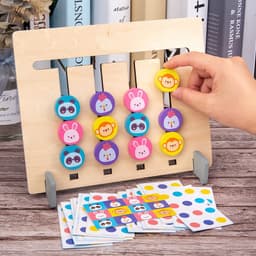 image-Children's Wooden Four-Color Fruit Logic Game Chess Ages 4-6