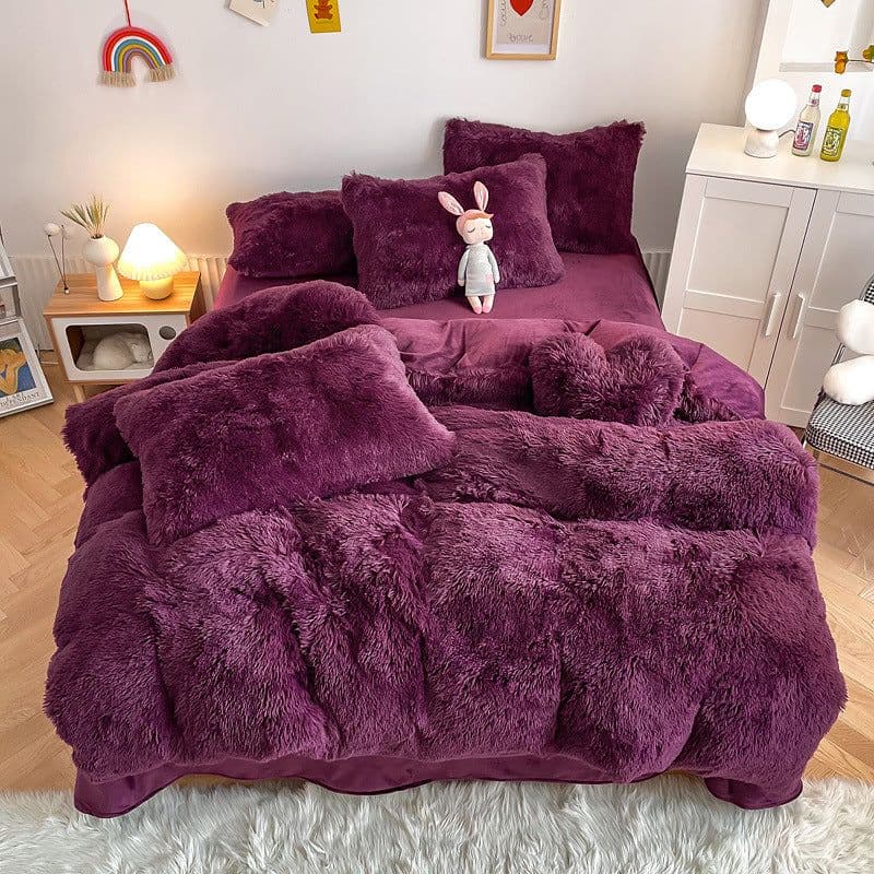 image-Juxiang Court Cloud Mink Velvet 4-Piece Bedding Set Modern Style