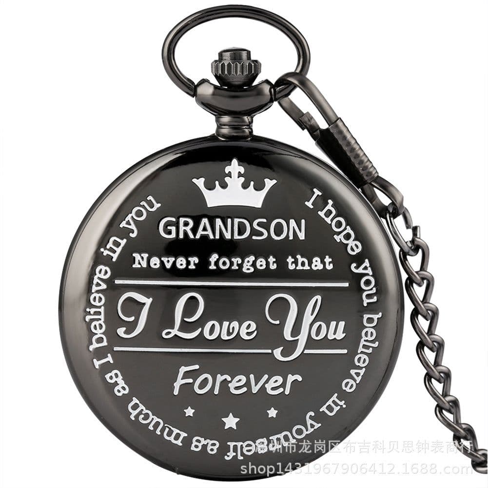 image-Roman Numeral Quartz Pocket Watch with Chain Silver 45mm
