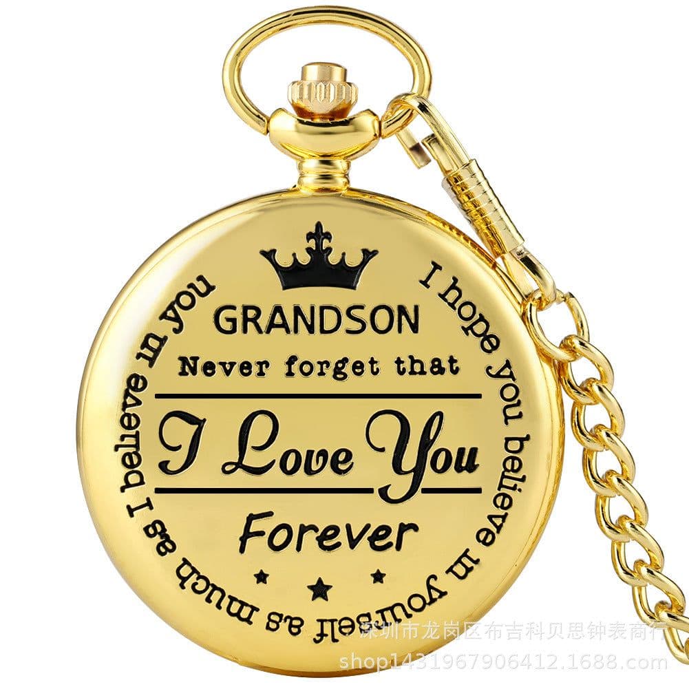 image-Roman Numeral Quartz Pocket Watch with Chain Silver 45mm