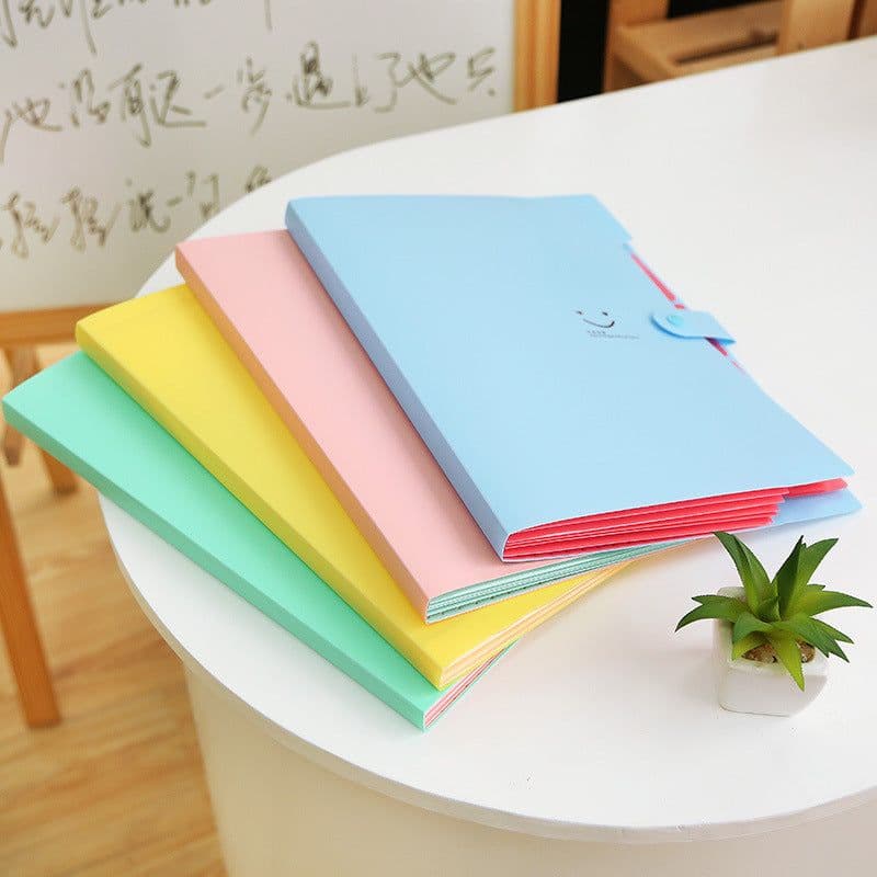 image-Love の smile 5 Pocket A4 File Folder Organizer Bag Blue-Green
