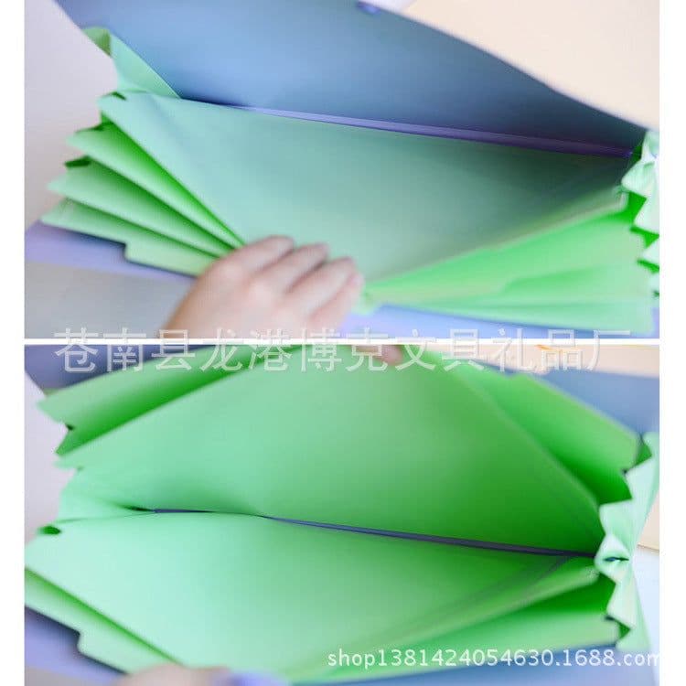 image-Love の smile 5 Pocket A4 File Folder Organizer Bag Blue-Green