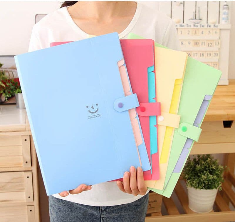 image-Love の smile 5 Pocket A4 File Folder Organizer Bag Blue-Green