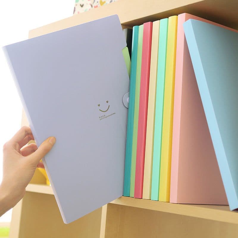 image-Love の smile 5 Pocket A4 File Folder Organizer Bag Blue-Green