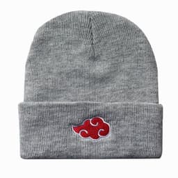 image-Naruto Auspicious Clouds Knitted Hat Gray Unisex Anime Winter Beanie