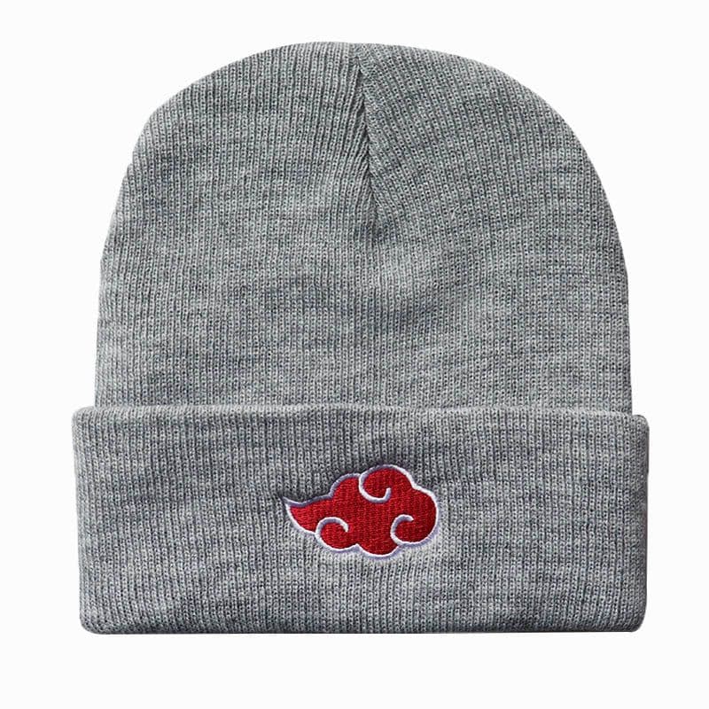 image-Naruto Auspicious Clouds Knitted Hat Gray Unisex Anime Winter Beanie