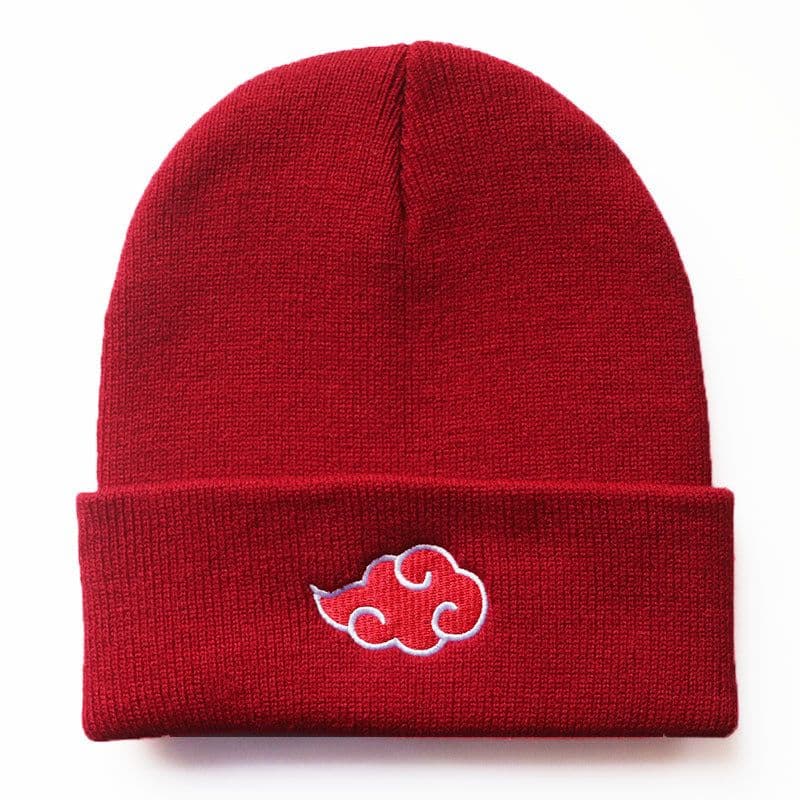 image-Naruto Auspicious Clouds Knitted Hat Gray Unisex Anime Winter Beanie