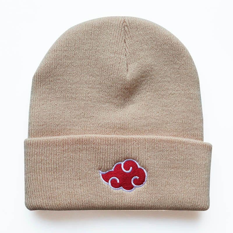 image-Naruto Auspicious Clouds Knitted Hat Gray Unisex Anime Winter Beanie