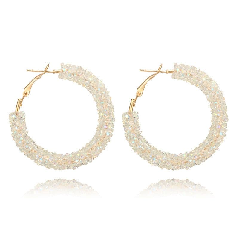 image-Sugar Love Retro Beaded Crystal Circle Earrings for Women