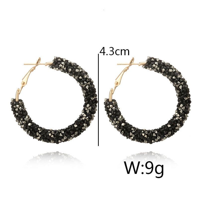image-Sugar Love Retro Beaded Crystal Circle Earrings for Women