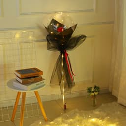 image-Transparent Bobo Balloon with Rose Lights for Party Decoration