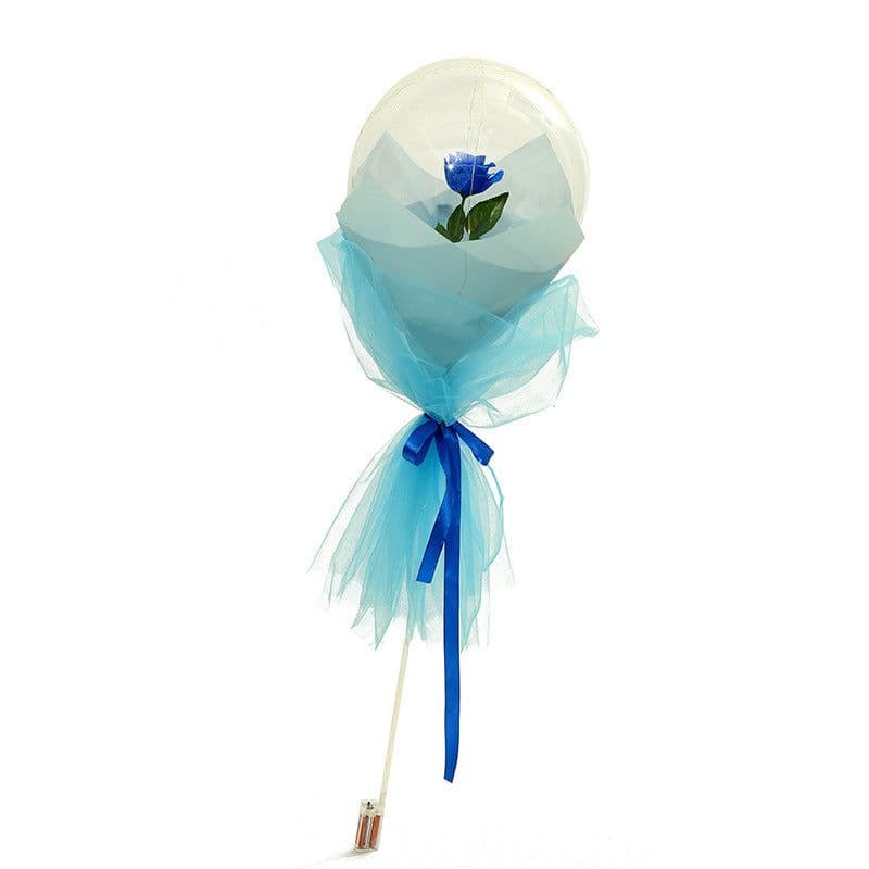 image-Transparent Bobo Balloon with Rose Lights for Party Decoration