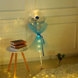 image-Transparent Bobo Balloon with Rose Lights for Party Decoration