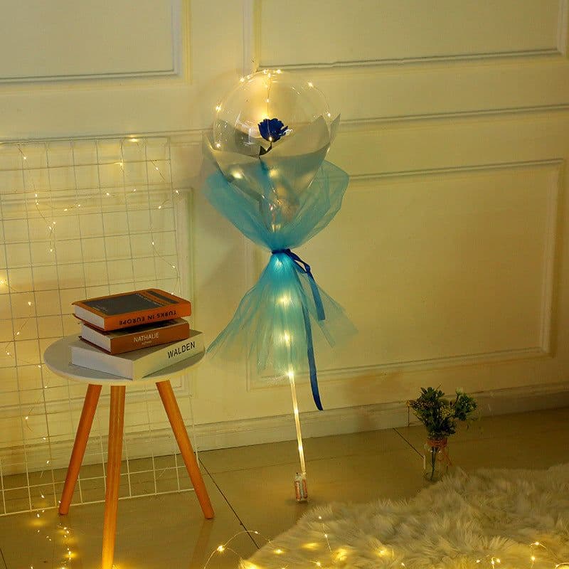 image-Transparent Bobo Balloon with Rose Lights for Party Decoration