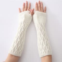 image-Knitted Half-Finger Fingerless Gloves Unisex Winter Warm