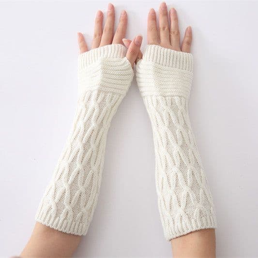 image-Knitted Half-Finger Fingerless Gloves Unisex Winter Warm