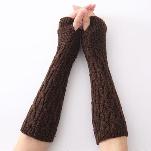 image-Knitted Half-Finger Fingerless Gloves Unisex Winter Warm