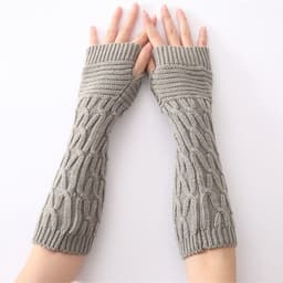 image-Knitted Half-Finger Fingerless Gloves Unisex Winter Warm