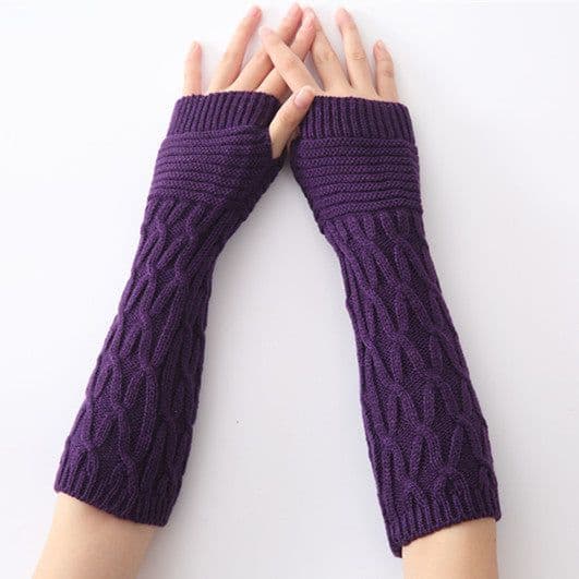image-Knitted Half-Finger Fingerless Gloves Unisex Winter Warm