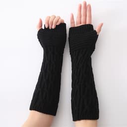 image-Knitted Half-Finger Fingerless Gloves Unisex Winter Warm