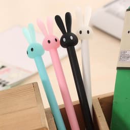 image-Cute Rabbit Jelly Gel Pen 0.38mm Black Ink Student Stationery
