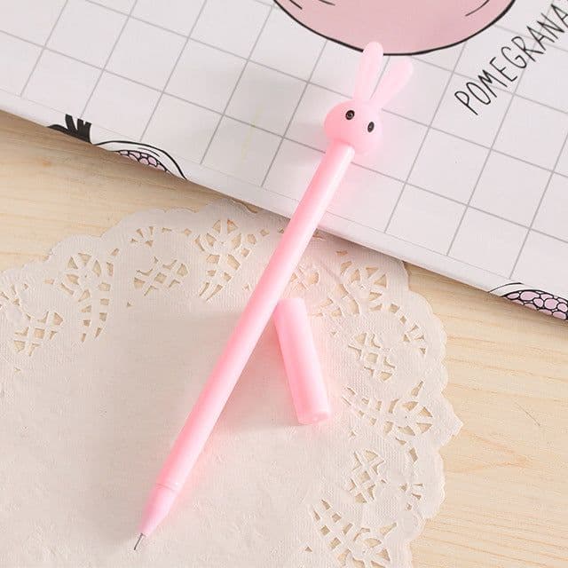 image-Cute Rabbit Jelly Gel Pen 0.38mm Black Ink Student Stationery