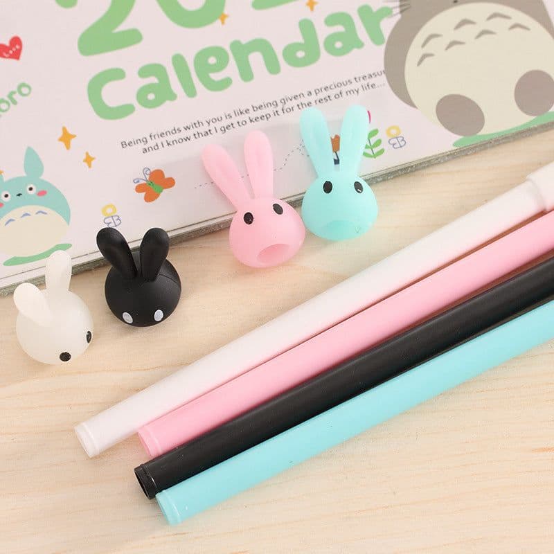 image-Cute Rabbit Jelly Gel Pen 0.38mm Black Ink Student Stationery