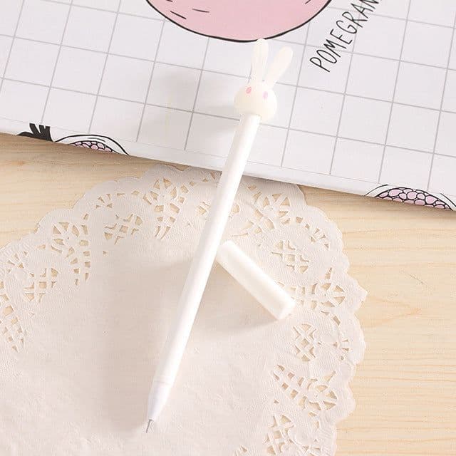 image-Cute Rabbit Jelly Gel Pen 0.38mm Black Ink Student Stationery