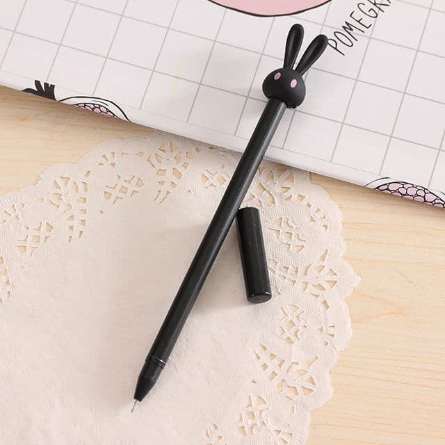 image-Cute Rabbit Jelly Gel Pen 0.38mm Black Ink Student Stationery