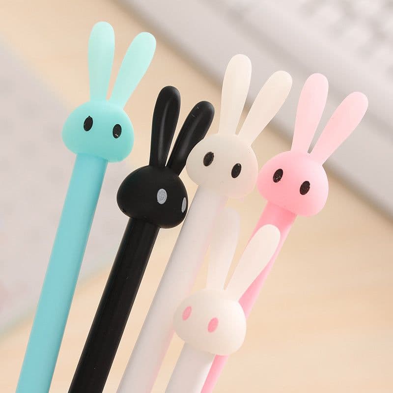 image-Cute Rabbit Jelly Gel Pen 0.38mm Black Ink Student Stationery