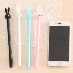 image-Cute Rabbit Jelly Gel Pen 0.38mm Black Ink Student Stationery