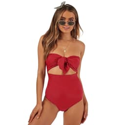 image-Xingcheng Oushuang High Waist One-Piece Swimsuit Women Black White Dot