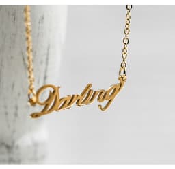 image-Pretty Fad Dear Letter Pendant Necklace Gold Titanium Steel Clavicle Chain