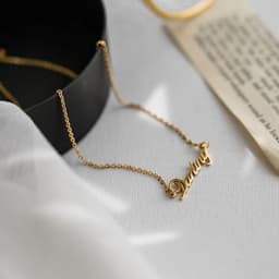 image-Pretty Fad Dear Letter Pendant Necklace Gold Titanium Steel Clavicle Chain