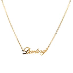 image-Pretty Fad Dear Letter Pendant Necklace Gold Titanium Steel Clavicle Chain
