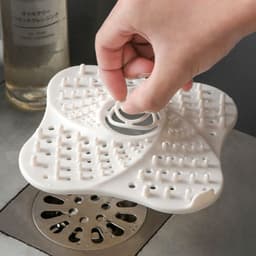 image-H.L Floor Drain Cover with Suction Cup Hair Filter TPR Blue