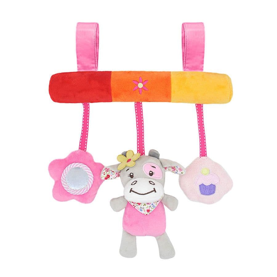 image-Children's Car Hanging Plush Animal Rattle Toy with BB Device
