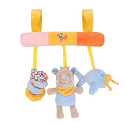 image-Children's Car Hanging Plush Animal Rattle Toy with BB Device
