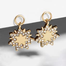 image-YidaTrend Heart-Shaped Gemstone Alloy Drop Earrings