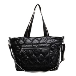 image-Cotton Tote Bag Large Capacity Shoulder Crossbody Grey Zipper