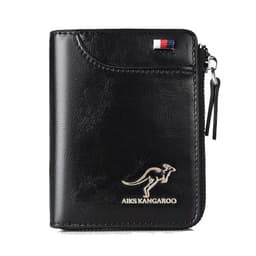 image-Aikes Men's RFID Blocking Wallet Short Zipper Clutch PU Leather