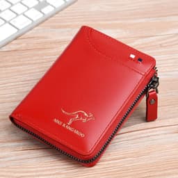 image-Aikes Men's RFID Blocking Wallet Short Zipper Clutch PU Leather