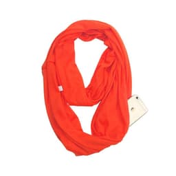 image-Women's Solid Color Print Scarf with Zipper Pocket Bib 25x135cm