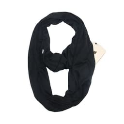 image-Women's Solid Color Print Scarf with Zipper Pocket Bib 25x135cm