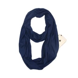 image-Women's Solid Color Print Scarf with Zipper Pocket Bib 25x135cm