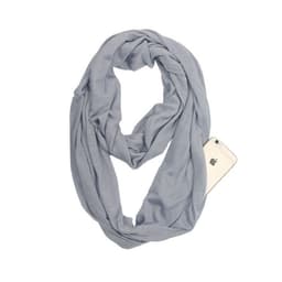 image-Women's Solid Color Print Scarf with Zipper Pocket Bib 25x135cm