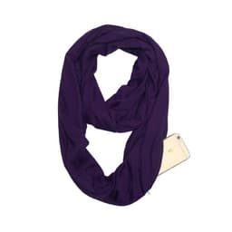 image-Women's Solid Color Print Scarf with Zipper Pocket Bib 25x135cm