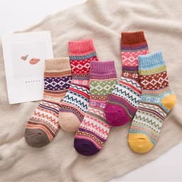 image-Camel Knitting Women's Wool Socks Thickened Warm Winter Mid-Calf