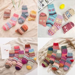 image-Camel Knitting Women's Wool Socks Thickened Warm Winter Mid-Calf